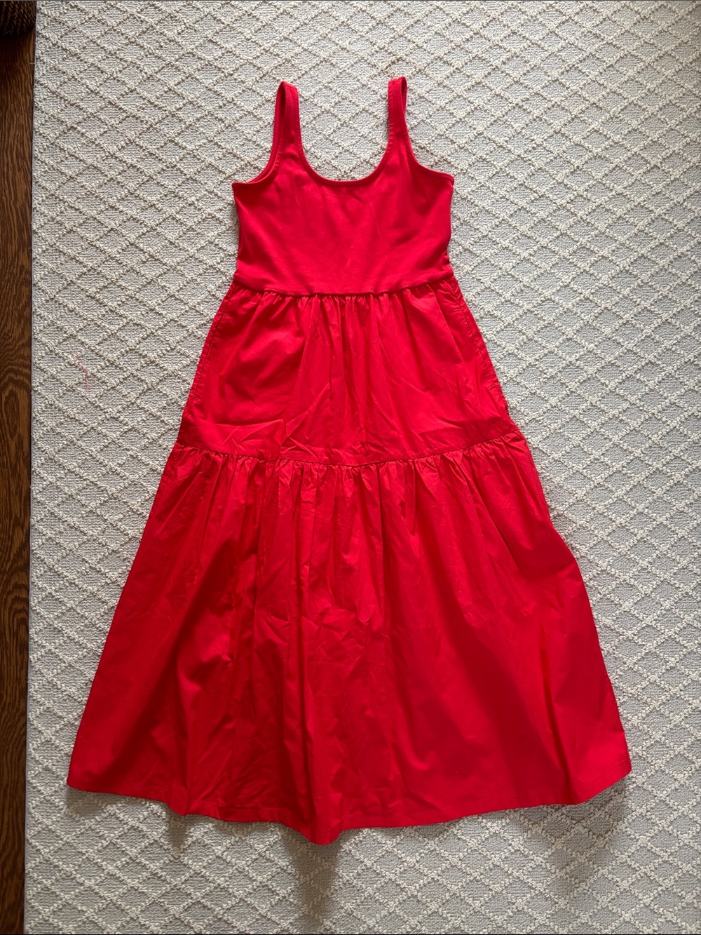 NWT J. Crew Factory Mixed Media Red Tank Maxi Dress
